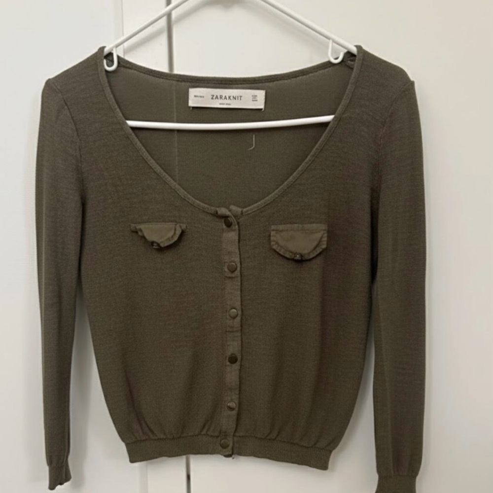 Zara Olive Green Cardigan